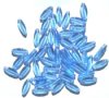 50 16x6mm Transparent Light Sapphire Narrow Flat Oval Beads